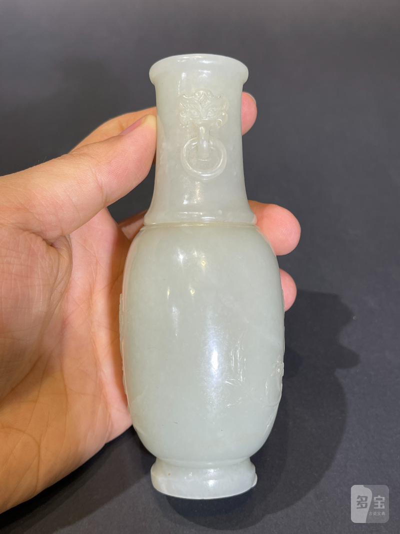 清乾隆 白玉双耳小瓶 - 图6